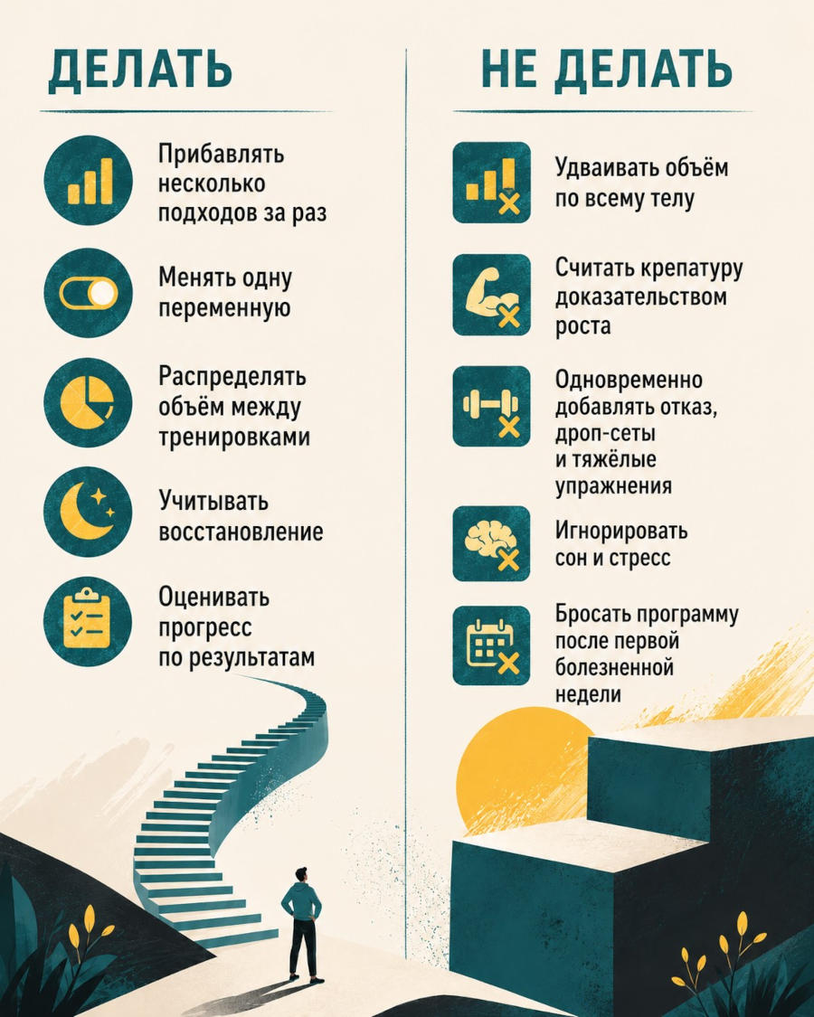Сколько подходов делать и как их добавлять, чтобы не сломаться